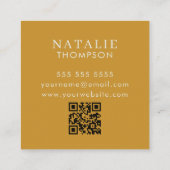 Boho chique minimalistische mosterd geel moderne Q Vierkante Visitekaartje (Achterkant)
