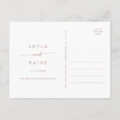 Boho Chique Neutrale Taupe Bruiloft Save the Date Uitnodiging Briefkaart (Achterkant)