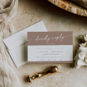 Boho Chique Neutrale Taupe Menu Keuze RSVP-kaart