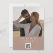 Boho Chique Neutrale Taupe QR Code Fotokalender Save The Date (Achterkant)