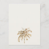 Boho Chique Palm Zeilboot Zeegezicht Bruiloft Deta Informatiekaartje (Achterkant)
