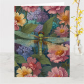  boho chique pastel bloementuin libel kaart (Gele Bloem)