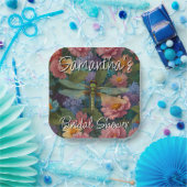  boho chique pastel bloementuin libel papieren bordje (Feest)