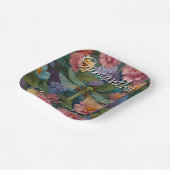  boho chique pastel bloementuin libel papieren bordje (Gebogen)