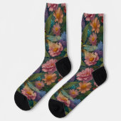 boho chique pastel bloementuin libel sokken (Links)