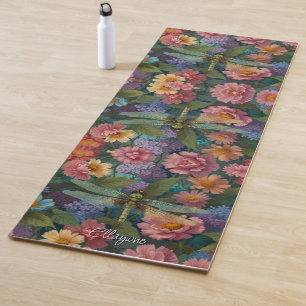  boho chique pastel bloementuin libel yogamat