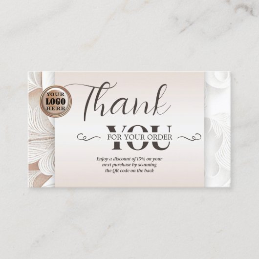 Boho chique QR code foto dank u voor uw bestelling Visitekaartje (Voorkant)