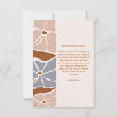 Boho chique retro bloemenbruiloft foto bedankkaart (Achterkant)