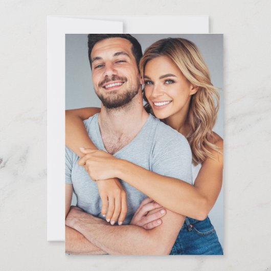 Boho chique retro bloemenbruiloft foto save the date (Achterkant)