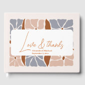 Boho chique retro bloemenbruiloft gastenboek (Voorkant)