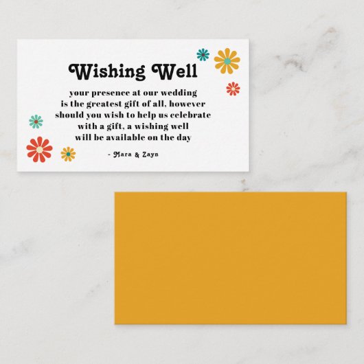 Boho chique retro bloemenbruiloft goed wensen informatiekaartje (Voorkant / Achterkant)