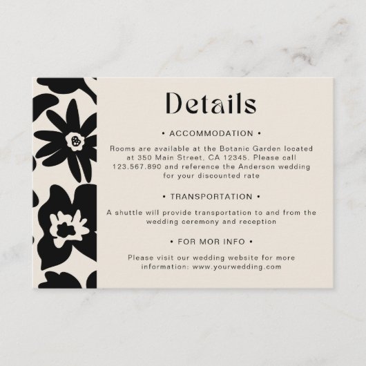 Boho chique retro bloemenbruiloft informatiekaartje (Voorkant)