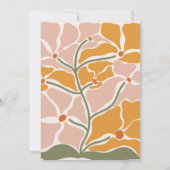 Boho chique retro bloemenbruiloft kaart (Achterkant)