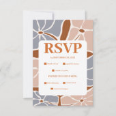 Boho chique retro bloemenbruiloft RSVP kaartje (Voorkant)