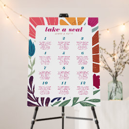 Boho chique retro bloemenbruiloft tafel zitplaatse