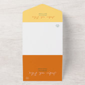 Boho chique retro heldere bloemrijke bruiloft all in one uitnodiging (Buitenkant)