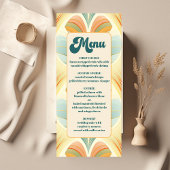 Boho chique retro kleurrijke bloemenbruiloft menu