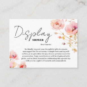 Boho chique roze bloesem informatiekaartje