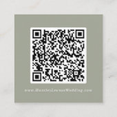 Boho Chique Sage Groene Bruiloft QR Code Details Informatiekaartje (Achterkant)