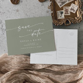 Boho Chique Sage Groene Bruiloft Save the Date Uitnodiging Briefkaart