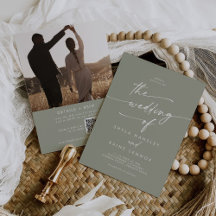 Boho Chique Sage Groene Foto QR Code Bruiloft