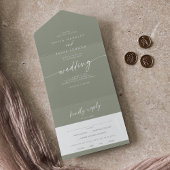 Boho Chique Sage Groene Maaltijd Keuze RSVP Bruilo All In One Uitnodiging