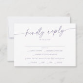 Boho chique stoffige Paarse menu keuze RSVP-kaart (Voorkant)