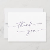 Boho chique stoffige Paarse platte bruiloft Bedankkaart (Voorkant)