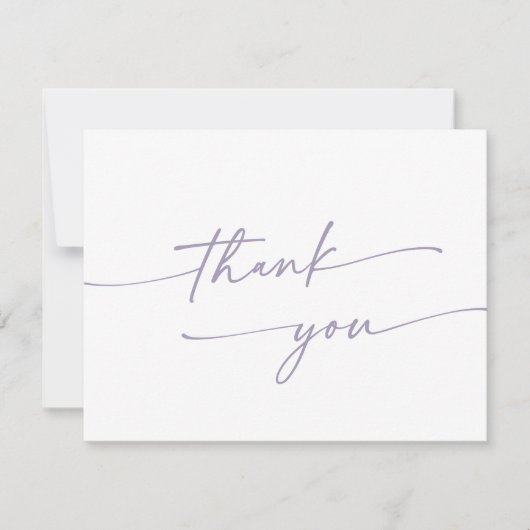 Boho chique stoffige Paarse platte bruiloft Bedankkaart (Voorkant)