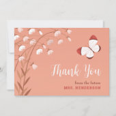 Boho chique vlinder bloemig elegant Vrijgezellenfe Bedankkaart (Voorkant)