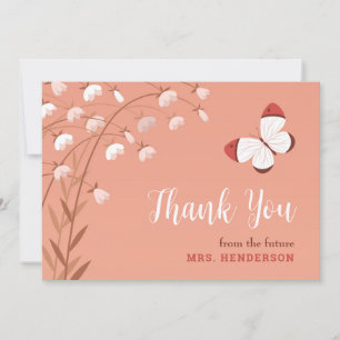 Boho chique vlinder bloemig elegant Vrijgezellenfe Bedankkaart