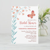 Boho chique vlinder bloemig elegant Vrijgezellenfe Kaart (Staand voorkant)