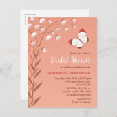 Boho chique vlinder bloemig elegant Vrijgezellenfe Uitnodiging Briefkaart (Voorkant / Achterkant)