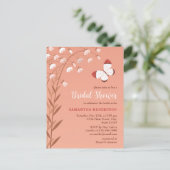 Boho chique vlinder bloemig elegant Vrijgezellenfe Uitnodiging Briefkaart (Staand voorkant)