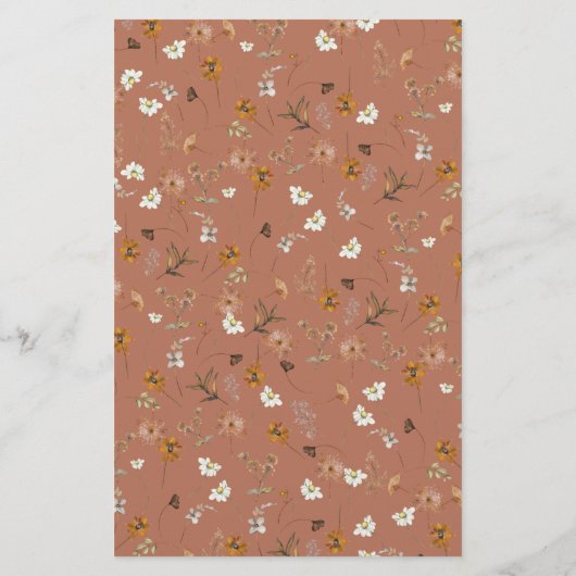 Boho chique wilde bloemen boog bruids bingo spel (Achterkant)