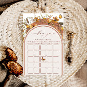 Boho chique wilde bloemen boog bruids bingo spel