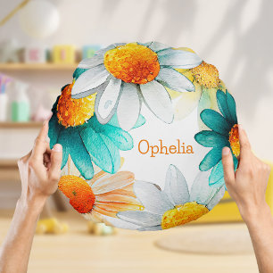 Boho chique wilde bloemen madeliefjes patroon kwek rond kussen