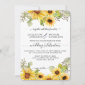 BOHO Chique Zonnebloem Bloemen Eucalyptus Blad Bru Kaart (Voorkant)