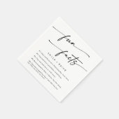 Boho Chique Zwart-wit Bruiloft Fact Servetten (Hoek)