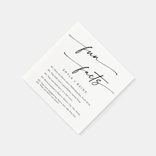 Boho Chique Zwart-wit Bruiloft Fact Servetten (Hoek)