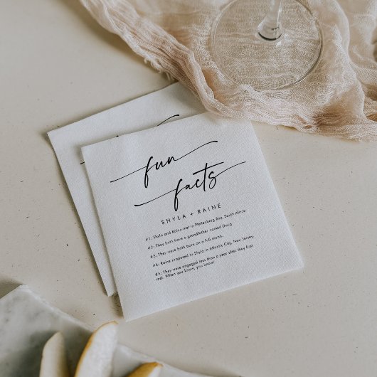 Boho Chique Zwart-wit Bruiloft Fact Servetten