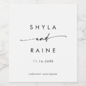 Boho Chique Zwart-Wit Bruiloft Wijn Labels Etiket (Enkel label)