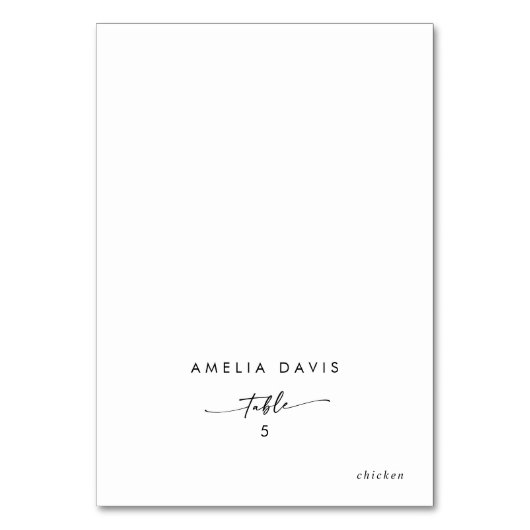 Boho Chique Zwart-wit Gast Naam Plaats Kaarten (Voorkant)