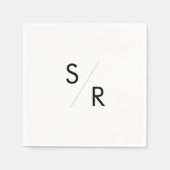 Boho Chique zwart-wit monogram servetten (Voorkant)