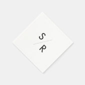 Boho Chique zwart-wit monogram servetten (Hoek)