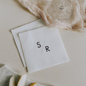 Boho Chique zwart-wit monogram servetten