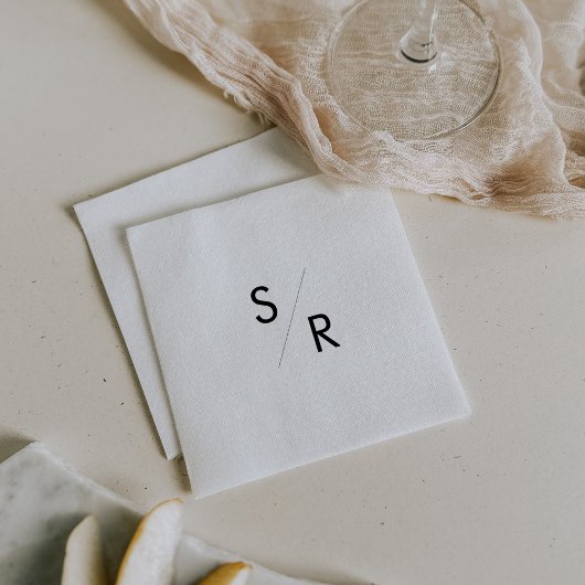 Boho Chique zwart-wit monogram servetten