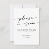 Boho Chique Zwart-Wit QR Code Details en RSVP Kaartje (Voorkant)