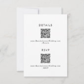 Boho Chique Zwart-Wit QR Code Details en RSVP Kaartje (Achterkant)