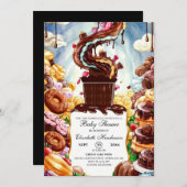 Boho Chocolate Baby shower Kaart (Voorkant / Achterkant)